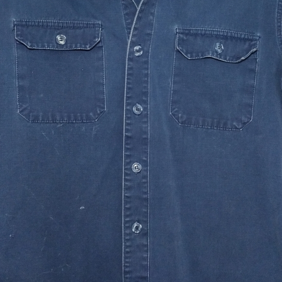 Patagonia Vintage 80s Canvas Work Shirt Cotton Blue Medium - Picture 5 of 6